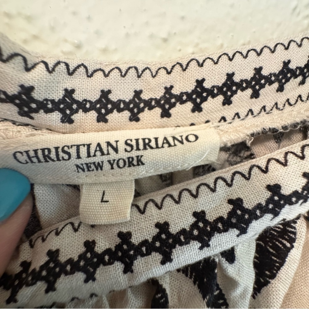 Christian Siriano Black/White Cropped Top and Wide Leg Cropped Pants Set Sz L - Picture 4 of 16